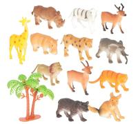Hemobllo 12pcs Mini Plastic Wild Animal Figurines Set, Includes Tiger, Camel, Giraffe, and Desert Creatures, Educational Jungle and Forest Animal, for Shower Decorations and Party
