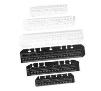 Hemobllo 12pcs Plastic Bookmark Ruler, Pp Drawing Ruler, A5 A6 A7, Black, 6-Hole Loose Leaf Page Marker, Lightweight Measuring Tool for Students, Teachers, Travel and Home Use