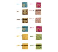 Hemobllo 12pcs Silk Jewelry Pouches Silk Coin Bags Brocade Drawstring Storage Pouch Tassel Chinese Style for Jewelry Travel with Random Pattern Colors Random Color