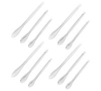 Hemobllo 12pcs Stainless Steel Lab Scoop for Measuring and Sampling with Square Tail Design, Sturdy Metal Spoon for Laboratories and Scientific Environment