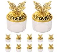 Hemobllo 12pcs Wedding Candy Boxes with Elegant Golden Insect Motif, Plastic round Treat Boxes Suitable for Displaying Candies, Chocolates, and Desserts, for Wedding and Giftgiving