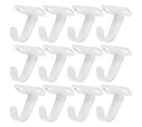 Hemobllo 12pcs White Iron Hanging Hooks Under Cabinet Heavy Duty Mug Holder Rack for Kitchen Storage and Home Organization