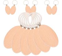 Hemobllo 12pcs Wooden Keychain Blanks Unfinished Key Tags Delicate Beech Alloy Compact Crafts Detail DIY Accessories for Crafting Projects