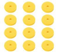 Hemobllo 12pcs Yellow Cymbal Felt Pads Replacement Drum Set Accessories Cymbal Stand Cushion Circle Felt Washers Double-layer Thick Cotton for Hi-hat Clutch Protection