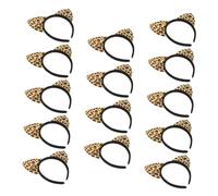 Hemobllo 14Pcs Leopard Cat Ear Headbands Lightweight Decorative Hair Bands for Women and Unique Cartoon Animal Ears Design for Costume Parties Carnival Christmas Easter Year Eve Comfortable