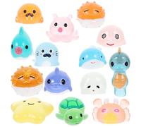 Hemobllo 14pcs Luminous Marine Animal Mini Statues Aquarium Ornaments Glow in Dark Fish Tank Landscape Decor Underwater Sea Life Figurines for Aquarium Decoration Random Style