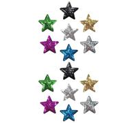 Hemobllo 14pcs Sequin Star Applique Garment Patches 7.5cm Embroidered Adhesive Decorative Sewing Patch Set for Clothes Jackets Sweaters Repair and Craft
