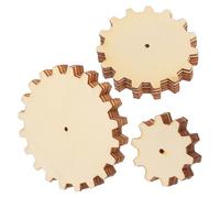 Hemobllo 15 Pcs Unfinished Wooden Gear Cutouts for DIY Painting and Craft Projects Creative Wooden Gear Crafts for Fine Motor Skills Development and Room Decor