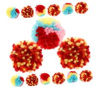 Hemobllo 15Pcs Plush Cat Interactive Chewing Balls for Indoor Kittens and Cats Durable Soft Pompom Playthings to Behavior and Strengthen Random Color