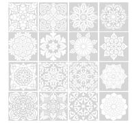 Hemobllo 16pcs Reusable Flower Drawing Stencils Pet Material Portable Painting Templates Tool for Scrapbooking and Making DIY Crafts