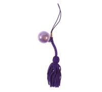 Hemobllo 17mm Japanese Hanging Bell Pendant with Purple Tassel, round Seal Copper Bell DIY Craft Accessory for Phone Case, Backpack and Home Décor