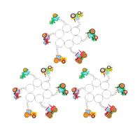 Hemobllo 18pcs Farm Tractor Keychain Set, Engineering Theme Construction Vehicle Party Favors, Colorful Farm Truck Keyrings for Harvest Season Decorations