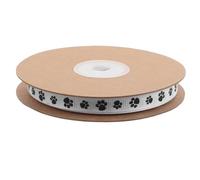 Hemobllo 1cm White Paw Print Ribbon 20 Yards Polyester Sewing Craft Ribbon for Dog Clothes, Hat Decorations, Animal Pattern Trim for Pet Clothes and Festival DIY