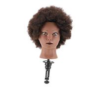 Hemobllo 1Pc African Head for Hair Styling Training Realistic Wig Head for Cosmetology Practice High Temperature Hair Material for Braiding and Cutting Techniques