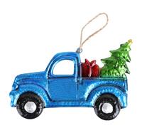 Hemobllo 1pc Blue Christmas Iron Sheet Car Ornament Creative Holiday Pendant Decor Random Car Direction