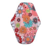 Hemobllo 1pc Washable Cotton Sanitary Pad with Red Lining Reusable Menstrual Pad for Period Postpartum Use Purple Flower Pattern