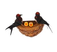 Hemobllo 1set Artificial Bird Nest Swallows Decor Lightweight Simulation Nesting House for Garden Patio Balcony and Decoration and Design for Home and Outdoor Use