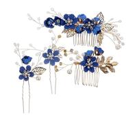 Hemobllo 1set Bridal Hair Comb Flower Design Elegant Hair Accessories for Weddings and Rhinestone Decorative Headpiece for Brides and Bridesmaids Four-piece Set