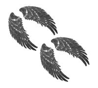 Hemobllo 2 Pairs Black Sequin Angel Wing Iron-on Style Applique Patches for Clothes DIY Garment Decor Sewing Patch Embellishments