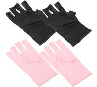 Hemobllo 2 Pairs Fingerless Manicure Gloves UV Protection Hand Covers for Gel Nail Dryers Cotton Blend Sunscreen Gloves for Nail Art
