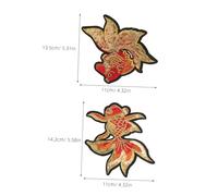 Hemobllo 2 Pairs Koi Fish Embroidered Sequin Patches Iron for Clothing Tote Bags Backpacks DIY Craft Repair Lucky Animal Symbolism Durable Stitching