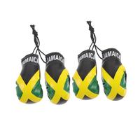 Hemobllo 2 Pairs Large Realistic Hanging Boxing Gloves Ornament Miniature Jamaica Flag Boxing Glove Souvenirs for Christmas Decoration Car Mirror Sports Pendant Versatile Festive Home and
