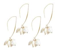 Hemobllo 2 Pairs Lightweight Faux Pearl Dangle Drop Earrings with Alloy Ear Hooks for Women, Elegant White Pearl Earrings for Weddings and Special Occasions