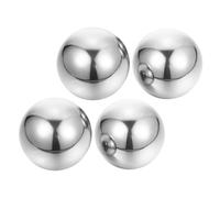 Hemobllo 2 Pairs Solid Stainless Steel Baoding Balls Hand Held Massage Balls Calming Massage Experience Easy Handling Silver Round Relaxation Dexterous Exercises for Advanced and Beginner