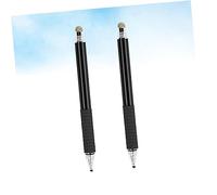 Hemobllo 2 Pcs Capacitive Stylus Pens with Fine Fiber Tips for Smartphones and Tablets, Multifunctional 2-in-1 Touch Screen Stylus Pencil Set in Black for Precision Drawing and Note Taking