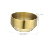 Hemobllo 2 Pcs Double Wall Small Stainless Steel Bowls Heat Resistant Korean Style Rice Soup Salad Serving Bowls for Snacks Appetizers Fruit Cereal Finish
