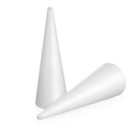 Hemobllo 2 Pcs Foam Craft Cones for DIY Art Projects White Cone Shaped Foam 40cm X 13cm for Christmas Centerpieces and Wreath Making