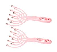 Hemobllo 2 Pcs Head Scalp Massager with 9 Arms Manual Head Scratcher Tool for Tension Headache Relief and Hair Stimulation, Portable Plastic Scalp Stimulator for Daily Home Hair Massage