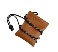 Hemobllo 2 Pcs Neck Hanging Mini Change Purse Set, Lightweight Yellow Kraft Paper Texture Leather Coin Organizer Wallets for Women, Portable Money Storage Pouch and Earphone Bag for Outdoor