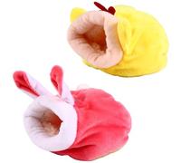 Hemobllo 2 Pcs Warm Plush Pet Bed Cave for Small Animals and Mice Winter | Machine Washable, Easy to Clean and Dry, Cotton Blend, Sleep and Hide Compartment, Lovely Design