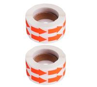 Hemobllo 2 Rolls Fluorescent Arrow Labels, Warning Decals, Paper Adhesive Directional Stickers, 2 Rolls 2000 Labels, High Visibility, for Schools and Organizing