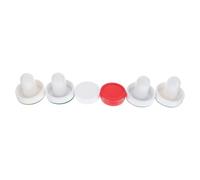 Hemobllo 2 Sets Air Hockey Machine Accessories 60mm White Plastic Pushers with 8 Red and White 51mm Plush Pucks Ice Hockey Game Parts for Family and Arcade Tables