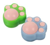 Hemobllo 2 Sets Catnip Ball for Cats Self-amusing Cat Teeth Cleaning with Plastic Claw Shape, Indoor Lick Plaything That Can Be Pasted to Furniture or Wall, Green and Blue