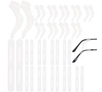 Hemobllo 20 Pairs Silicone Eyeglass Ear Cushions Non Slip Support | White Reusable Grip Tips, for Sports Glasses, Running and Basketball Use, Won’t Tangle Hair