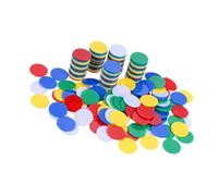 Hemobllo 200pcs 19mm Plastic Game Counting Chips Bingo Tokens for Learning Calculation and Poker Gambling Accessories
