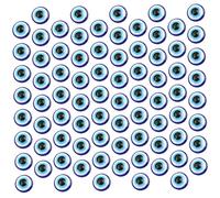 Hemobllo 200pcs 6x6mm Resin Blue Evil Eye Beads Flat Back Round Charm DIY Jewelry Making Supplies for Bracelets Necklace Crafting