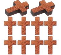 Hemobllo 200pcs Wooden Cross Pendants 1.5x2.3cm Coffee Color DIY Cross Charms for Jewelry Making, Keychain and Bag Hanging Accessories for Craft Projects