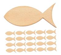 Hemobllo 200pcs Wooden Fish Shape Cutouts Unfinished Solid Wood Slices DIY Painting Decoration Craft Supplies for Home Decor