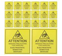 Hemobllo 200pcs Yellow Static Warning Stickers Self Adhesive Paper Labels Reliable Electrostatic Caution Signs for Sensitive Equipment and Electronic Devices in Static Sensitive