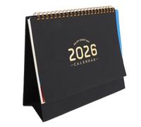 Hemobllo 2026 Desk Calendar Standing Flip Desktop Calendar with Twin-Wire Binding and Tabs - Weekly Monthly Organizer for Home Office Daily Planning