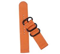 Hemobllo 20mm Nylon Watch Strap Two-joint Webbing Band Orange with Black Buckle Replacement for Men’s Watches Sturdy Wristband Suitable for Daily Wear