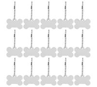 Hemobllo 20pcs Bone Shape Dog Tags Sublimation Blanks Silver Aluminum Alloy Can Be Engraved Pet Collar Holiday Costume Outfits