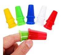 Hemobllo 20pcs Colorful Plastic Finger Protectors Double-Layer Thimble Caps for Sewing Quilting DIY Craft Nesting Design, Multi-Color Set for Hand Needlework and Finger Injury Shield