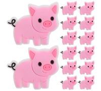 Hemobllo 20pcs Detachable Soft Silicone Pig-shaped Pencil Clips, Cute Pink Animal Pencil Charms for Students Classroom Rewards and School Supplies