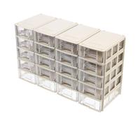 Hemobllo 20pcs Drawer Type Plastic Storage Boxes for DIY Repair Tools and Screws, Modular Component Organizers with Dividers, Grey Plastic Parts Storage for Workshop and Home Use