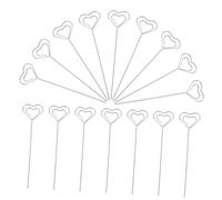 Hemobllo 20pcs Heart Shaped Metal Wire Memo Holders Table Card Photo Clips for Wedding Party Office Meeting Multipurpose Floral Picks Cake Topper Decor Birthday Place Card Holders